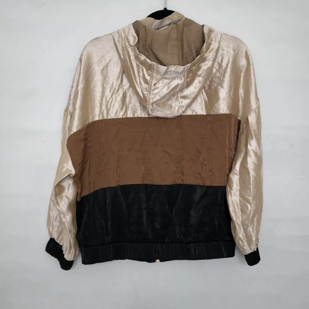 Zara Basic Color Block Hooded Jacket Size Xs - image 2